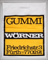 Stumme Zeitzeugin: Plastiktüte der ehem. Firma Gummi-Wörner (Foto: Claus W. Vogl)