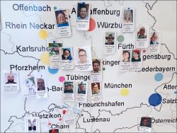 Wer kommt wo her: Verortung der Teilnehmenden auf der Landkarte (Foto: Ralph Stenzel)