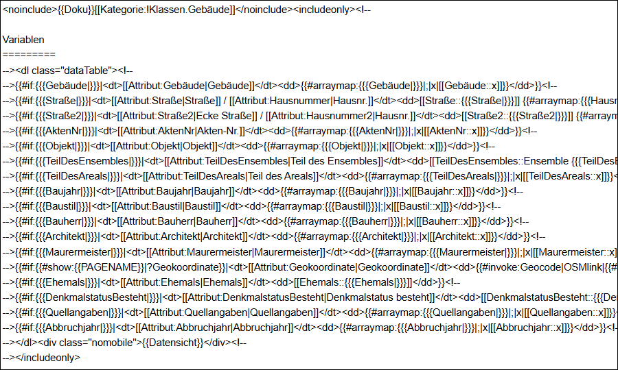 Screenshot Vorlage Gebäudedaten